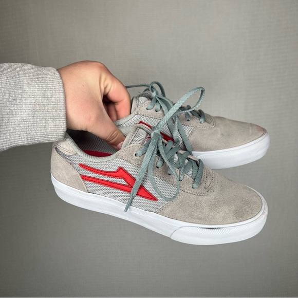 LAKAI | Men’s Gray and Red Sneakers 6 Shoe Lace Up‎ - Picture 1 of 7